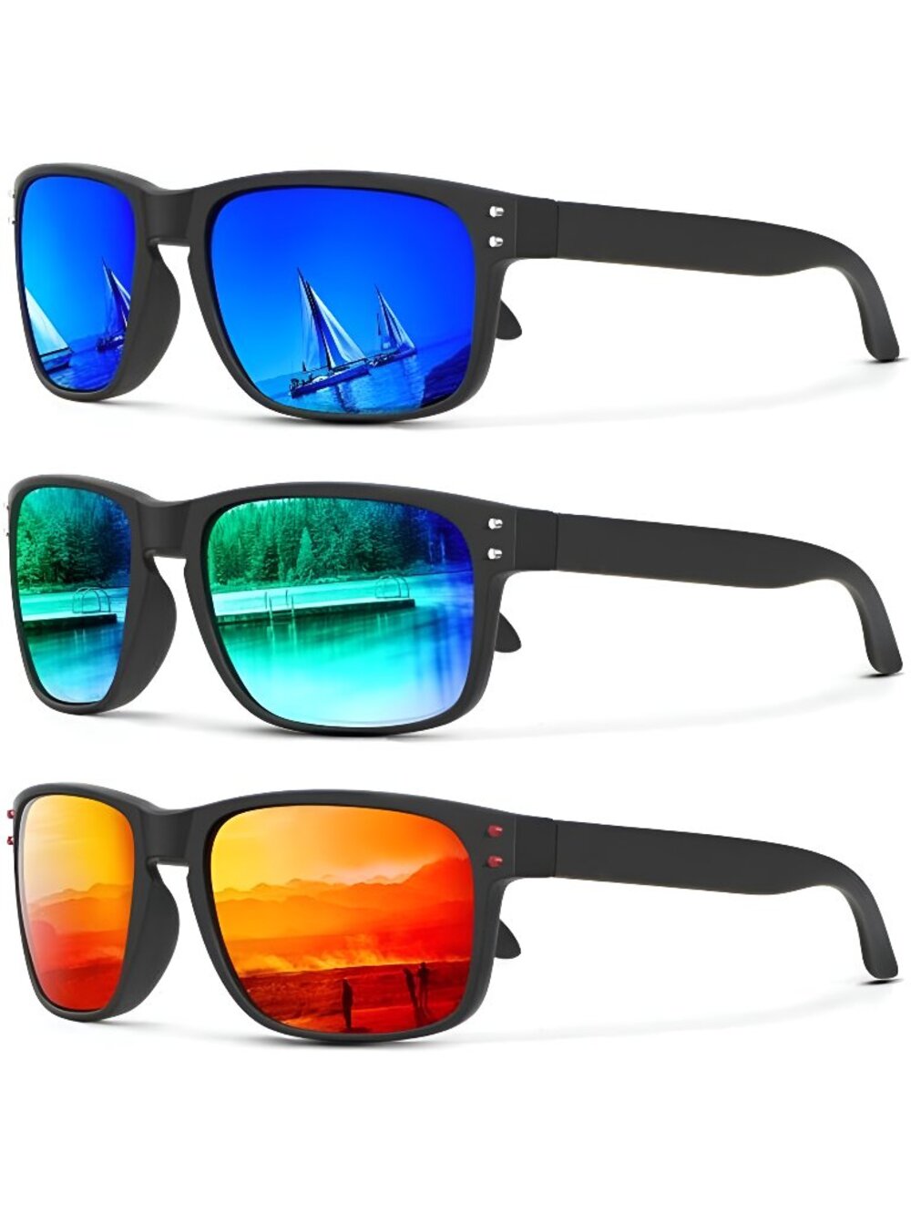 Polarized Sunglasses for Men Vintage Style Sun Glasses with UV Protection